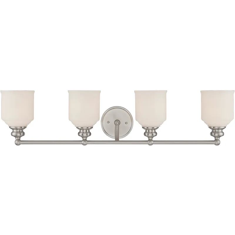 Melrose 4 Light 33.5 inch Satin Nickel Bathroom Vanity Light Wall Light, Essentials