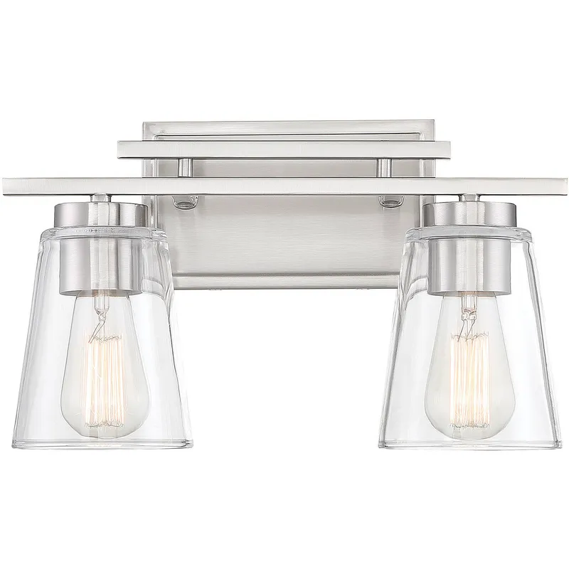 Calhoun 2 Light 14.58 inch Satin Nickel Bathroom Vanity Light Wall Light, Essentials