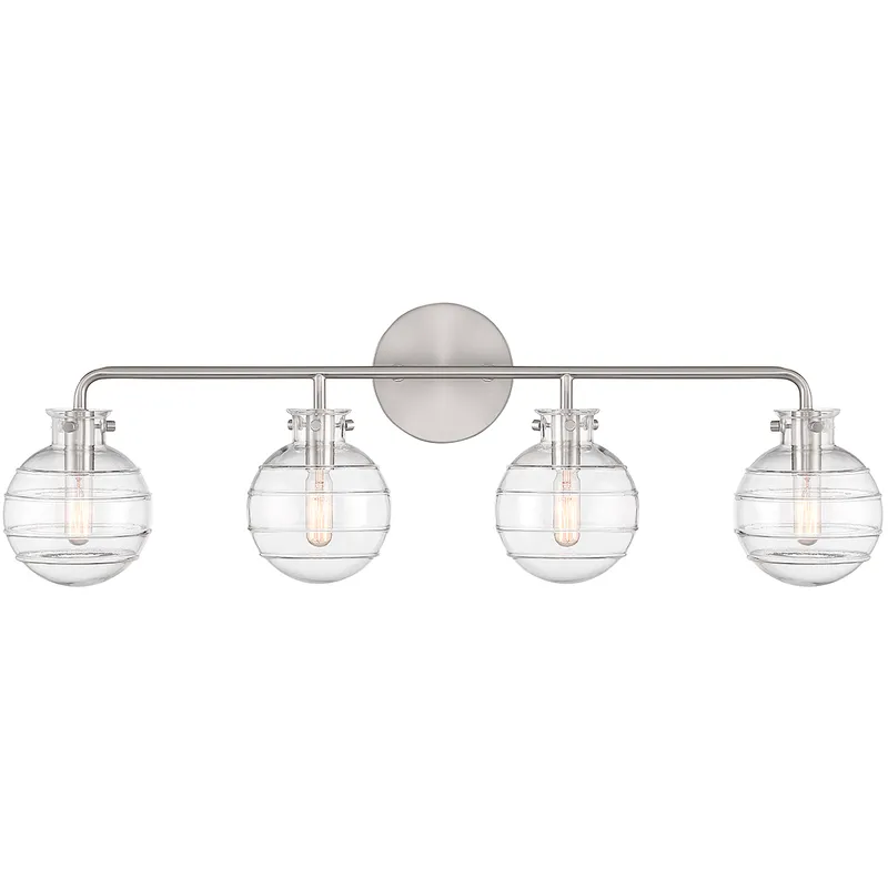 Mason 4 Light 30.5 inch Satin Nickel Bathroom Vanity Light Wall Light