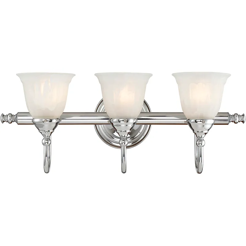 Brunswick 3 Light 24 inch Chrome Bathroom Vanity Light Wall Light, Essentials