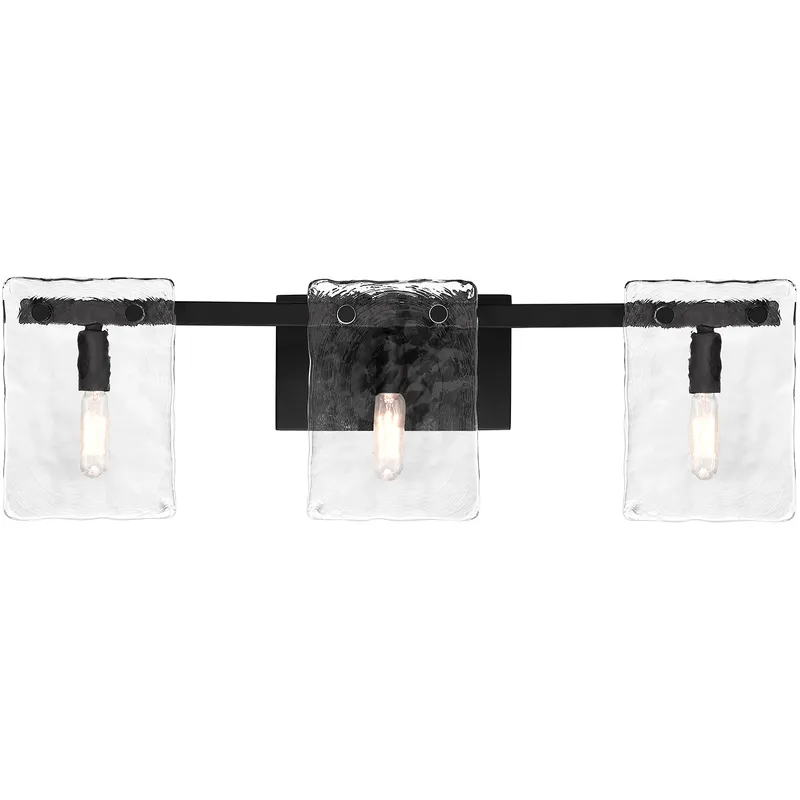 Genry 3 Light 25 inch Black Bathroom Vanity Light Wall Light