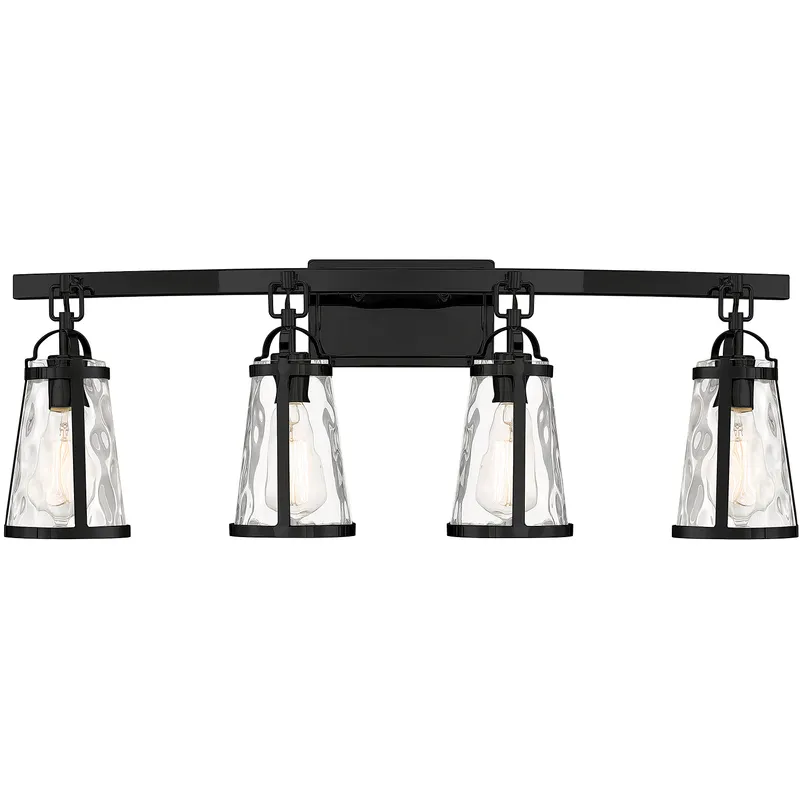 Albany 4 Light 32 inch Black Bathroom Vanity Light Wall Light