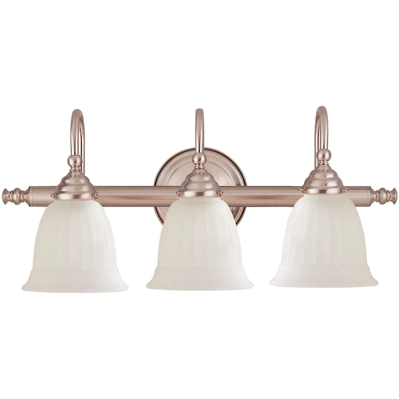 Brunswick 3 Light 24 inch Satin Nickel Bathroom Vanity Light Wall Light, Essentials