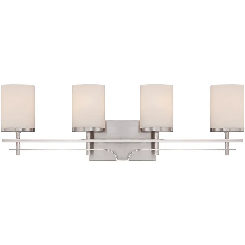 Colton 4 Light 28.5 inch Satin Nickel Bathroom Vanity Light Wall Light, Essentials