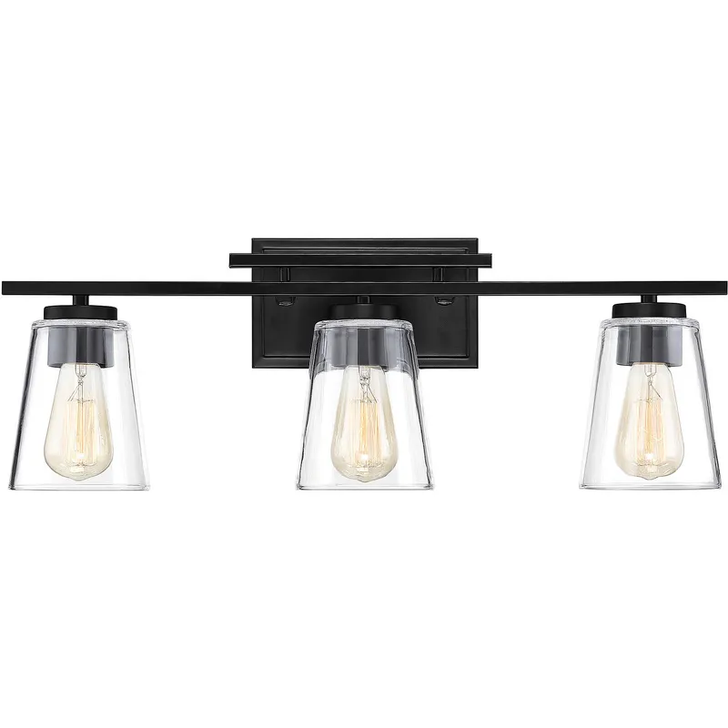 Calhoun 3 Light 24 inch Black Bathroom Vanity Light Wall Light, Essentials