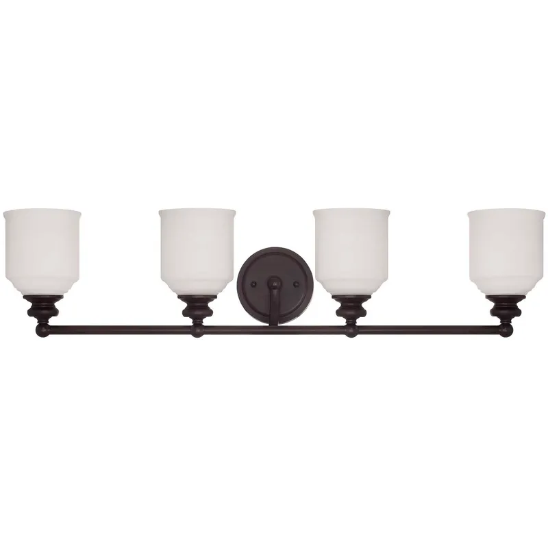 Melrose 4 Light 33.5 inch English Bronze Bathroom Vanity Light Wall Light, Essentials