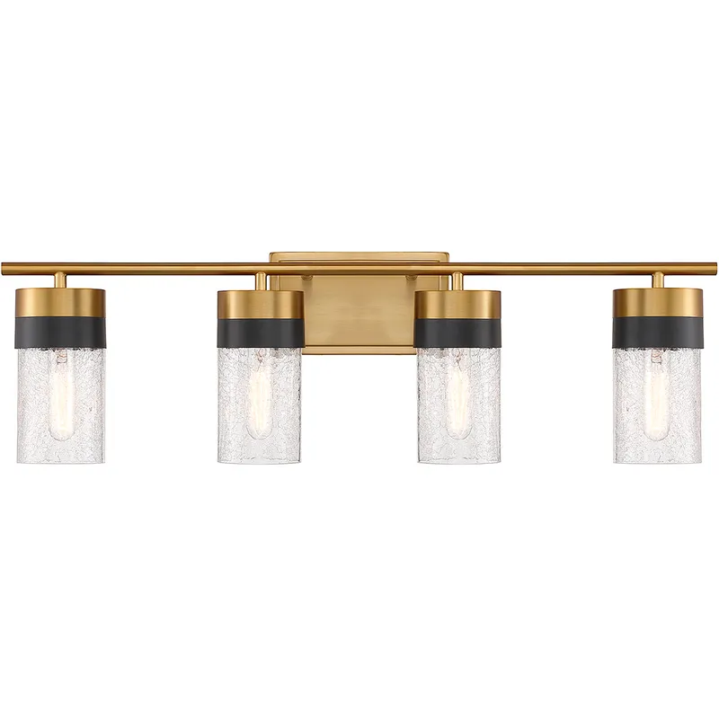 Brickell 4 Light 30 inch Warm Brass Bathroom Vanity Light Wall Light