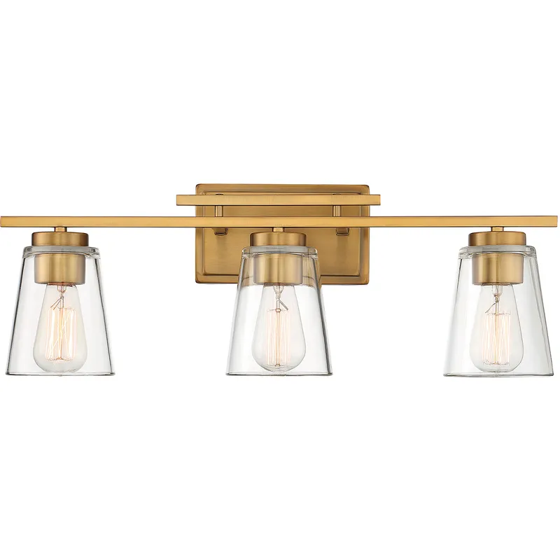 Calhoun 3 Light 24 inch Warm Brass Bathroom Vanity Light Wall Light, Essentials