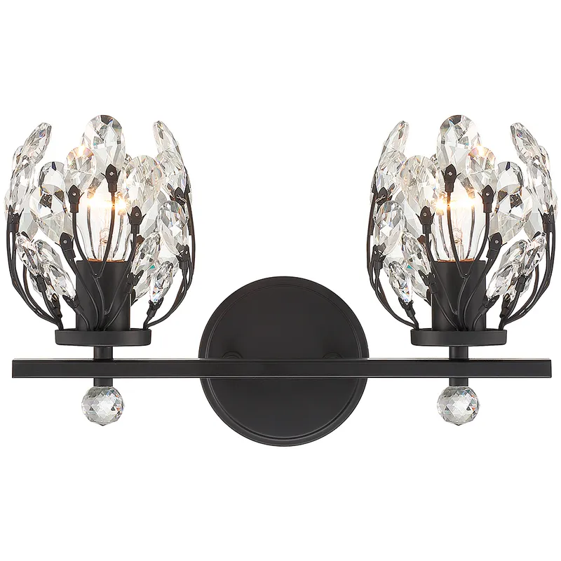 Moreno 2 Light 15.5 inch Black Bathroom Vanity Light Wall Light