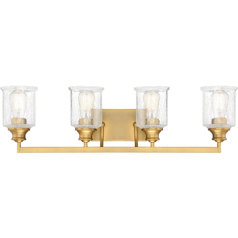 Hampton 4 Light 32 inch Warm Brass Bathroom Vanity Light Wall Light