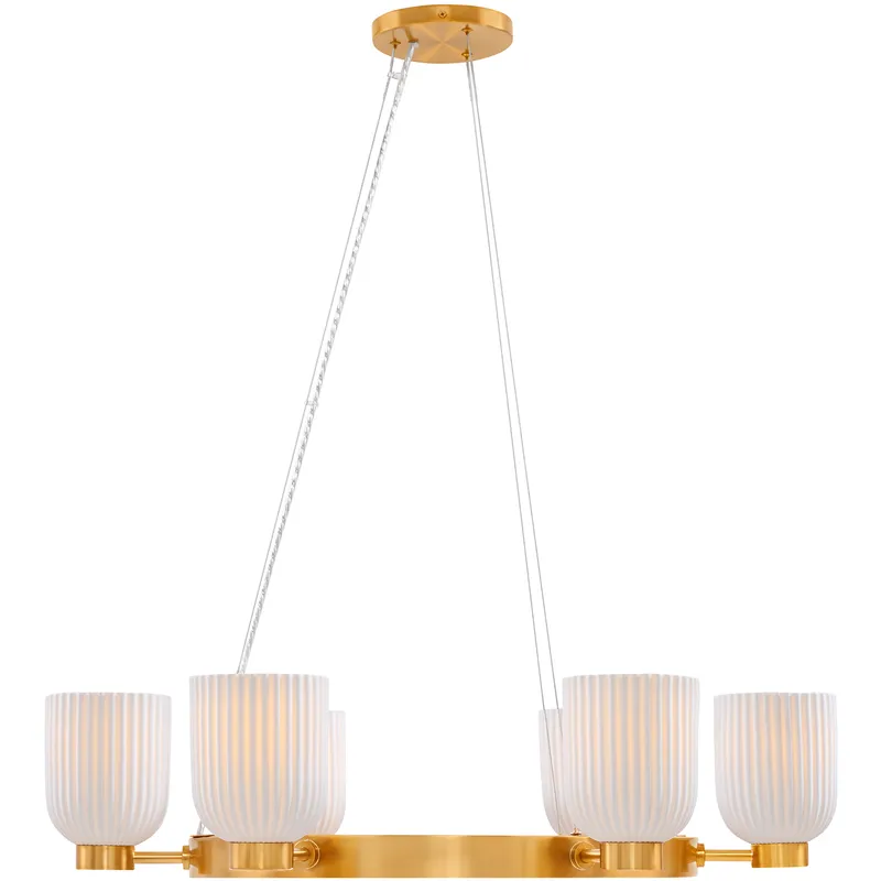 Isla Blanca 6 Light 32 inch Warm Brass Chandelier Ceiling Light