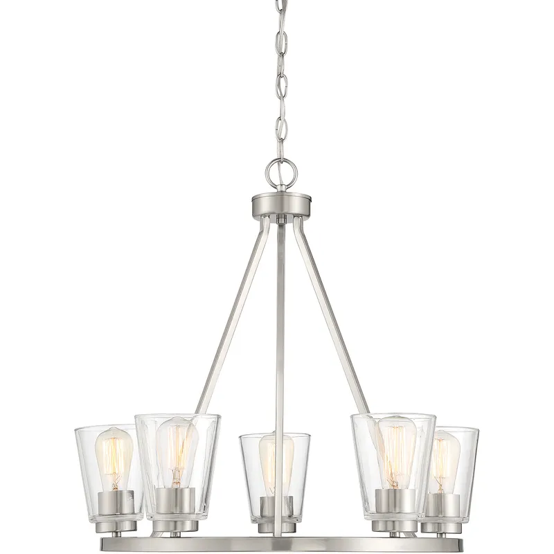 Calhoun 5 Light 25 inch Satin Nickel Chandelier Ceiling Light, Essentials
