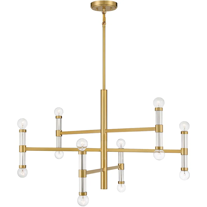 Kingsburg 12 Light 32 inch Warm Brass Chandelier Ceiling Light, Lighting One (Open)