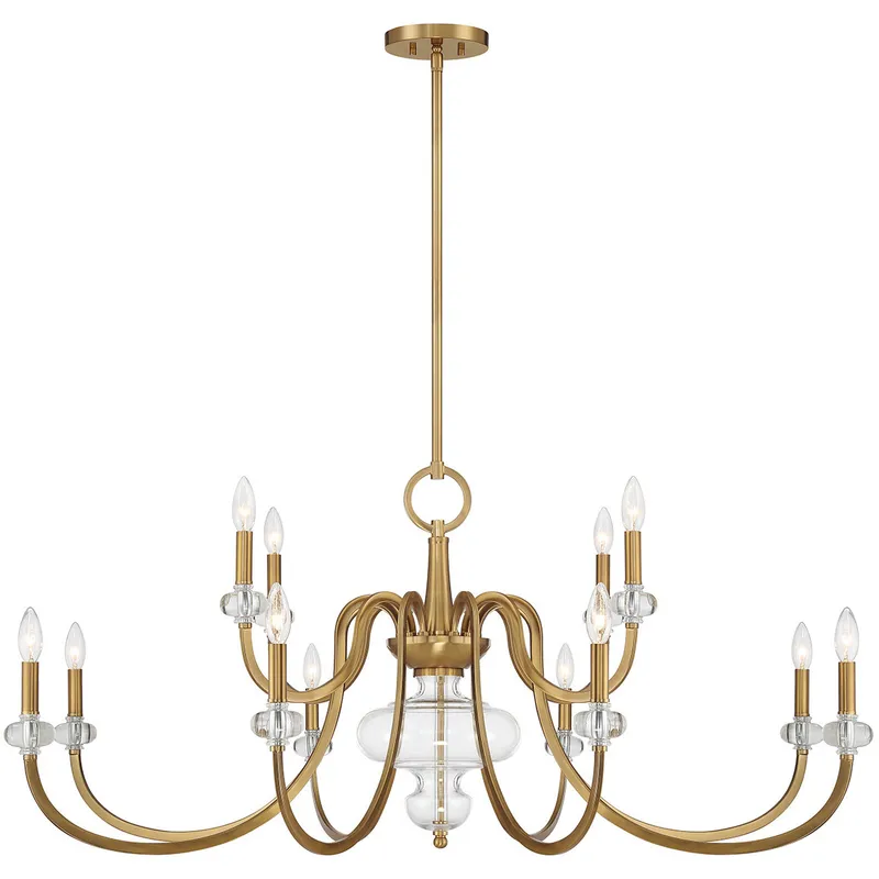 Bergdorf 12 Light 49.5 inch Warm Brass Chandelier Ceiling Light