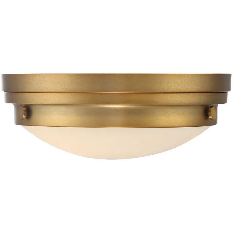 Lucerne 2 Light 13.25 inch Warm Brass Flush Mount Ceiling Light, Essentials