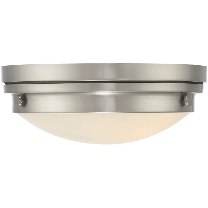 Lucerne 2 Light 13.25 inch Satin Nickel Flush Mount Ceiling Light, Essentials