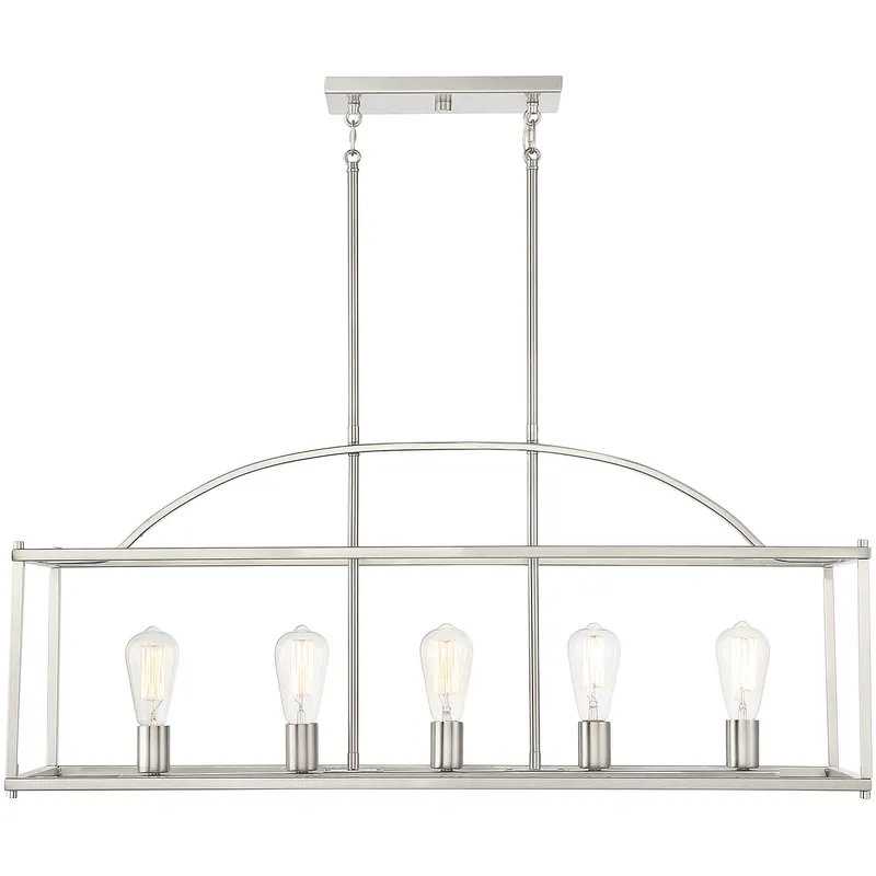 Palladian 5 Light 38 inch Satin Nickel Linear Chandelier Ceiling Light, Essentials