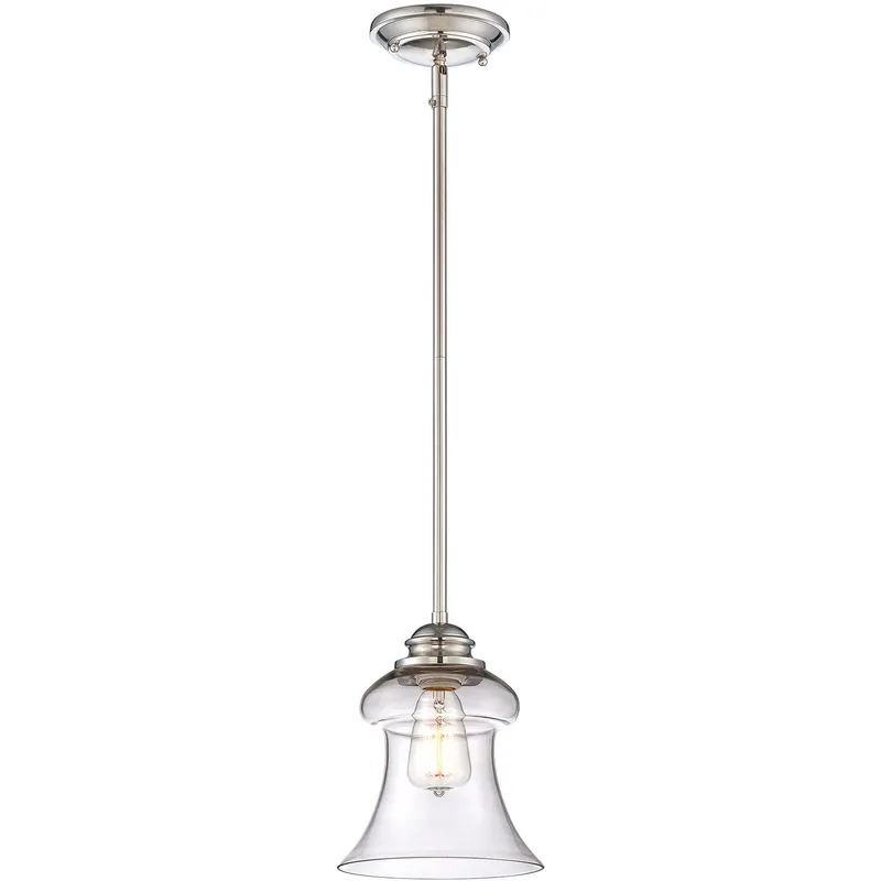 Vintage 1 Light 7.5 inch Polished Nickel Mini-Pendant Ceiling Light, Essentials