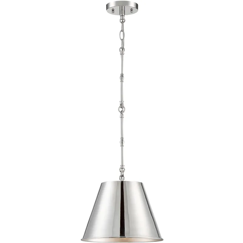 Alden 1 Light 12 inch Polished Nickel Pendant Ceiling Light, Essentials
