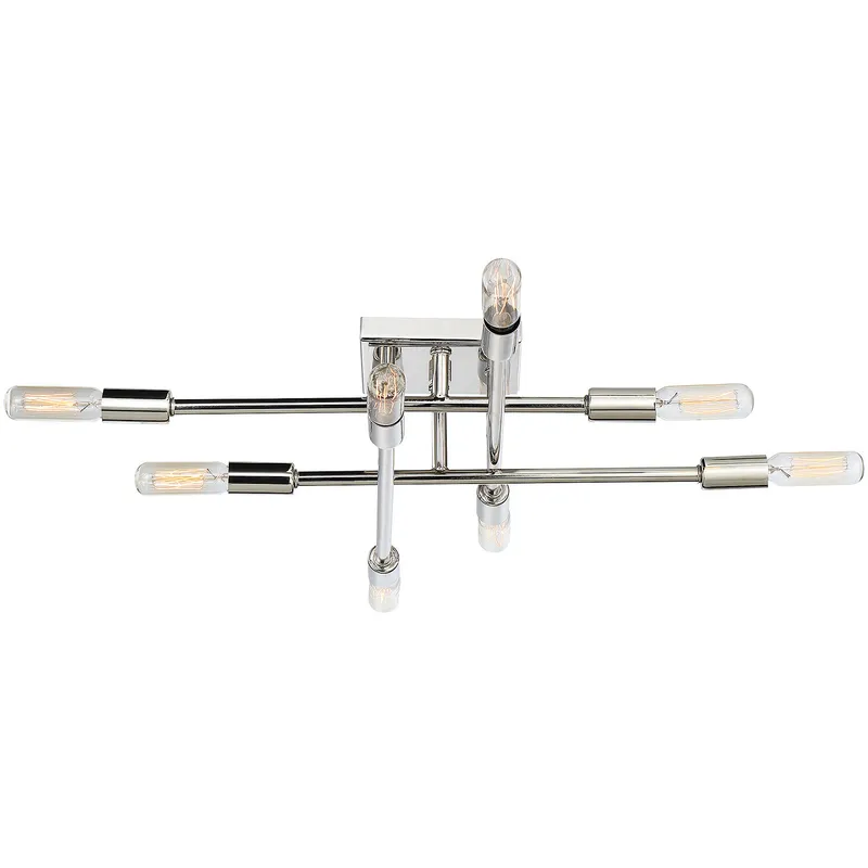 Lyrique 8 Light 19.5 inch Polished Nickel Semi-Flush Ceiling Light