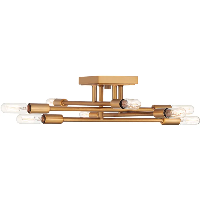Lyrique 8 Light 19.5 inch Warm Brass Semi-Flush Ceiling Light