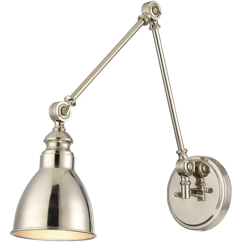 Dakota 33.75 inch 60 watt Polished Nickel Adjustable Wall Sconce Wall Light, Essentials
