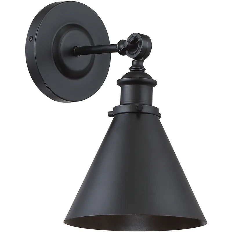 Glenn 9 inch 60.00 watt Matte Black Adjustable Wall Sconce Wall Light, Essentials