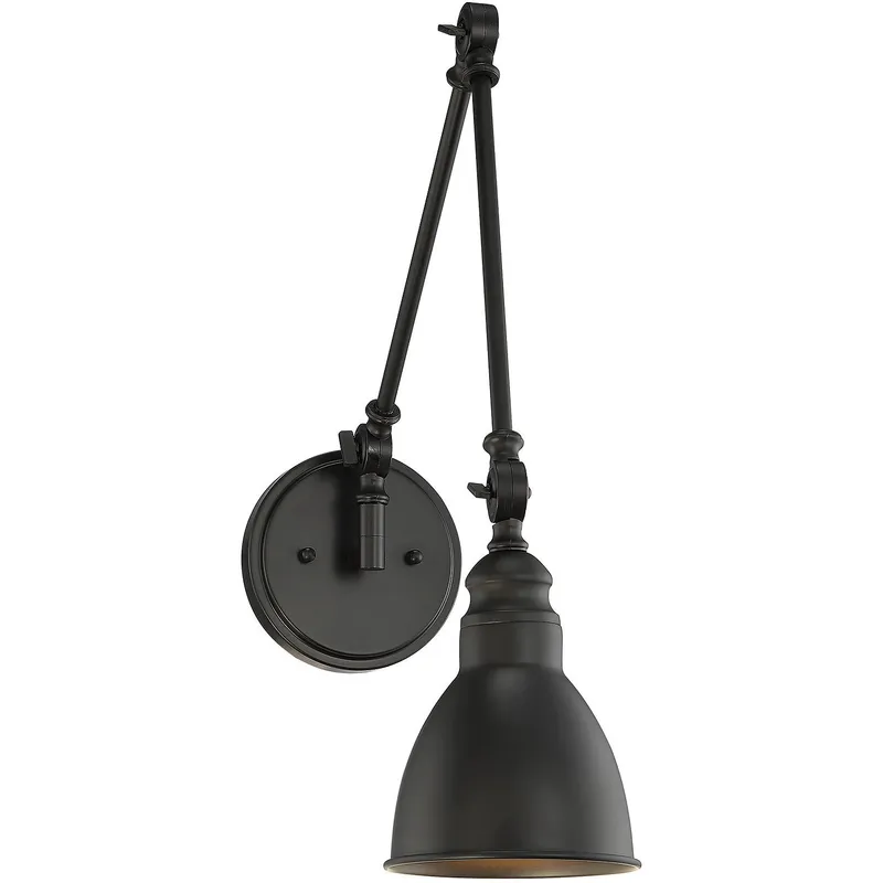 Dakota 33.75 inch 60.00 watt Matte Black Adjustable Wall Sconce Wall Light, Essentials