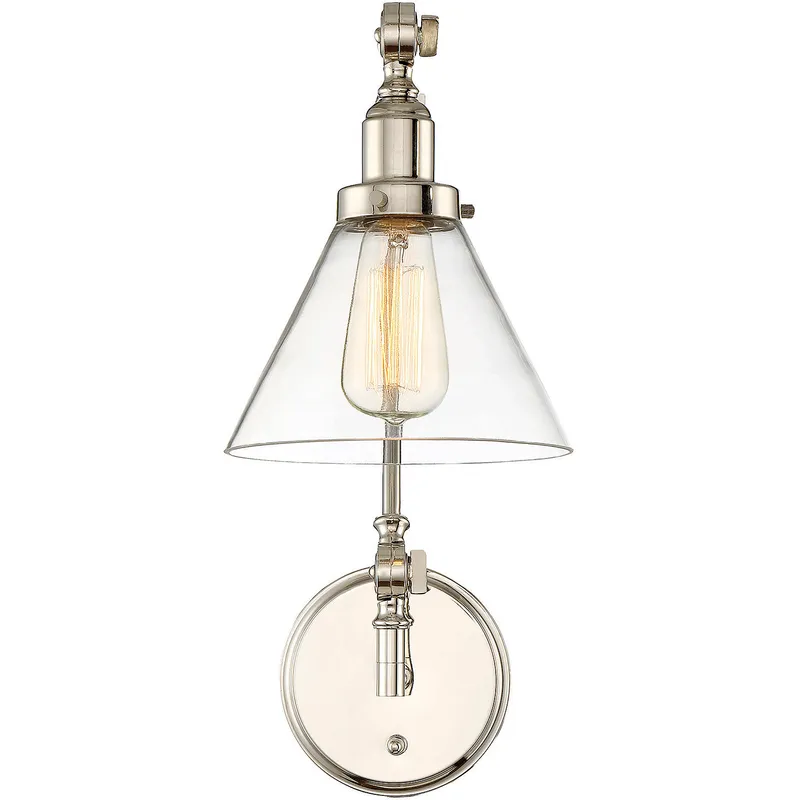 Drake 33.75 inch 60.00 watt Polished Nickel Adjustable Wall Sconce Wall Light, Essentials