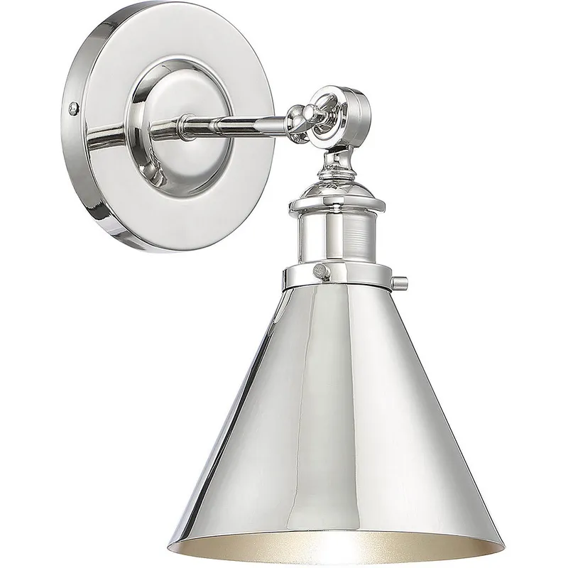 Glenn 9 inch 60.00 watt Polished Nickel Adjustable Wall Sconce Wall Light, Essentials