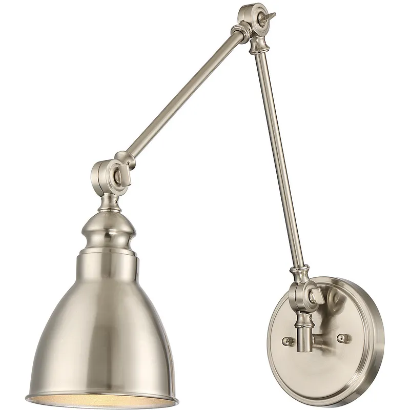 Dakota 33.75 inch 60 watt Satin Nickel Adjustable Wall Sconce Wall Light, Essentials
