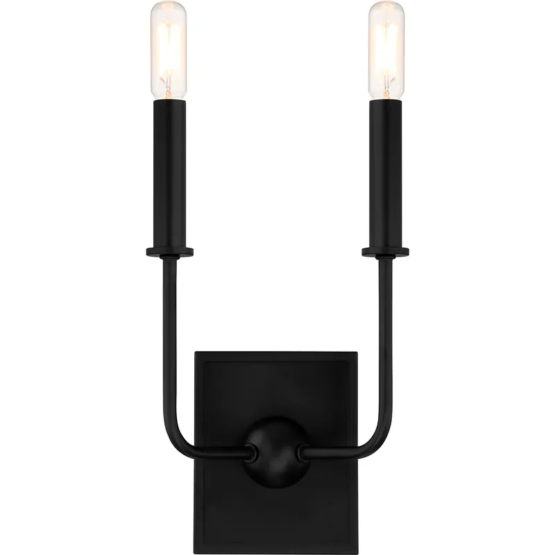 Avondale 2 Light 7 inch Matte Black ADA Wall Sconce Wall Light, Essentials