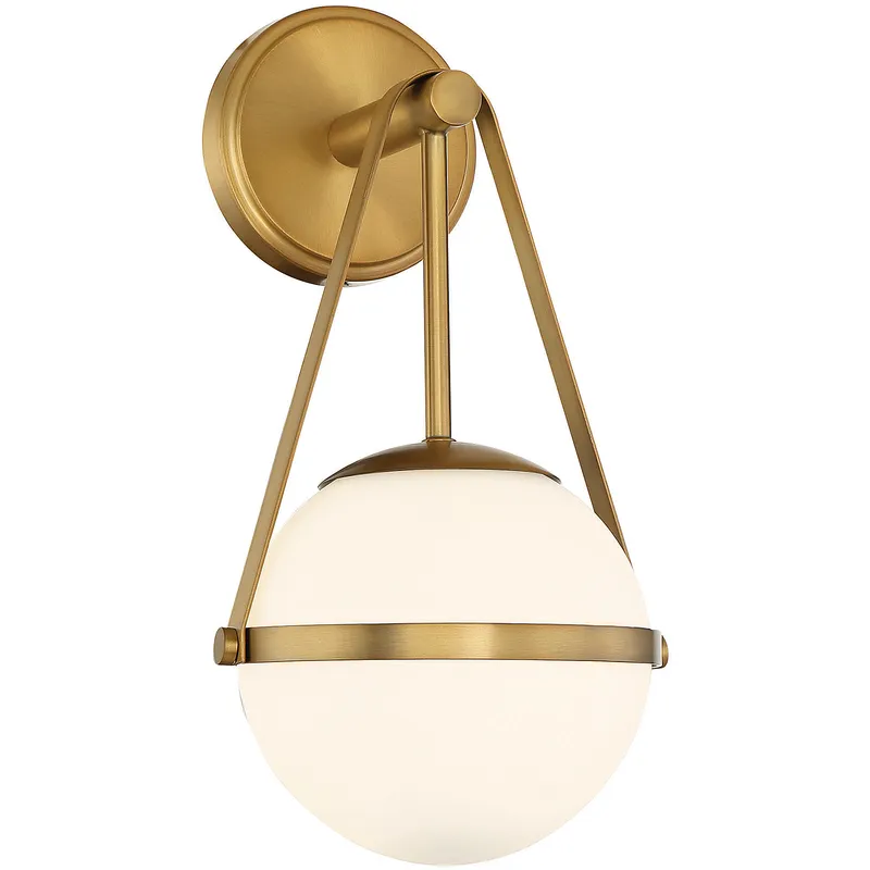 Polson 1 Light 8 inch Warm Brass Wall Sconce Wall Light, Essentials