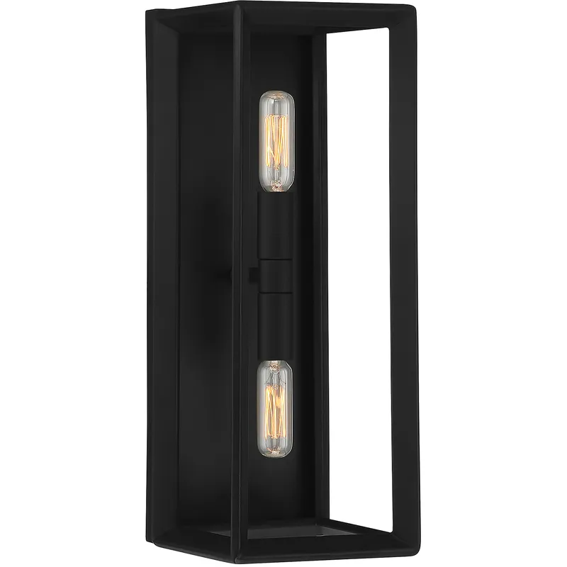 Richland 2 Light 5.5 inch Matte Black Wall Sconce Wall Light, Lighting One (Open)