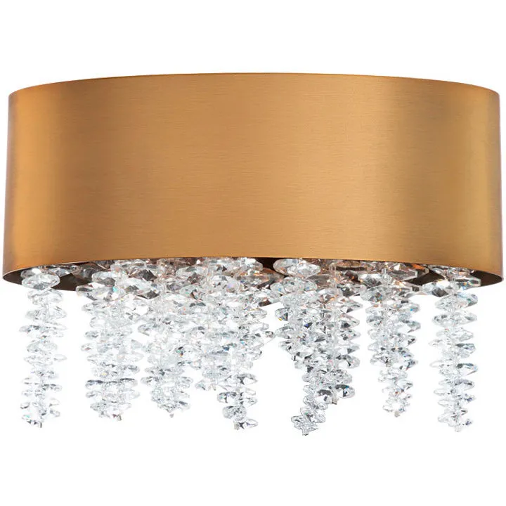 Signature Soleil LED 4 inch Aged Brass ADA Wall Sconce Wall Light, Schonbek Signature