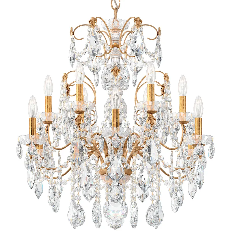 Century 12 Light 30 inch French Gold Chandelier Ceiling Light