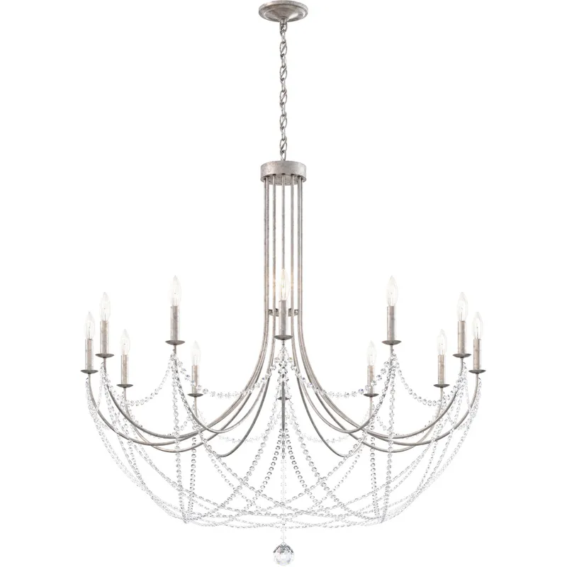 Verdana 12 Light Antique Silver Chandelier Ceiling Light