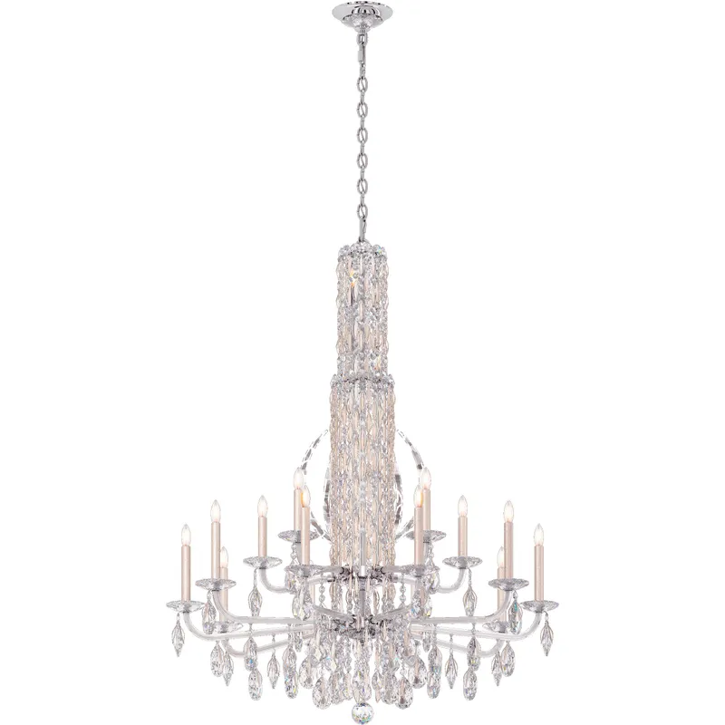 Siena 17 Light 40.5 inch Antique Silver Chandelier Ceiling Light in Heritage, No Spikes
