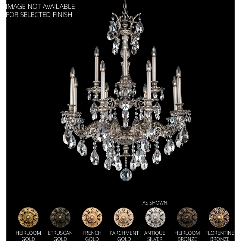 Milano 12 Light Heirloom Gold Chandelier Ceiling Light in Heritage