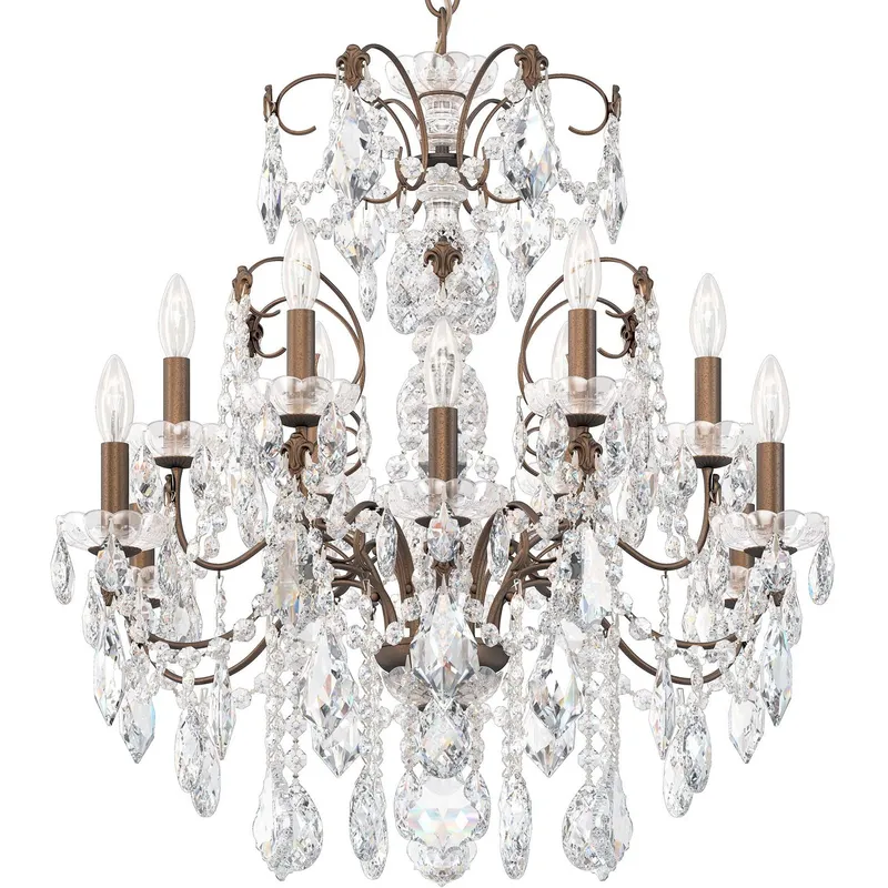 Century 12 Light Etruscan Gold Chandelier Ceiling Light