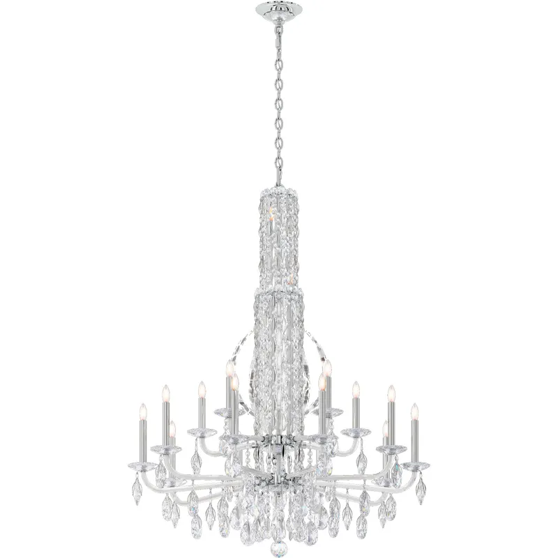 Siena 17 Light Polished Stainless Steel Chandelier Ceiling Light in Radiance, No Spikes
