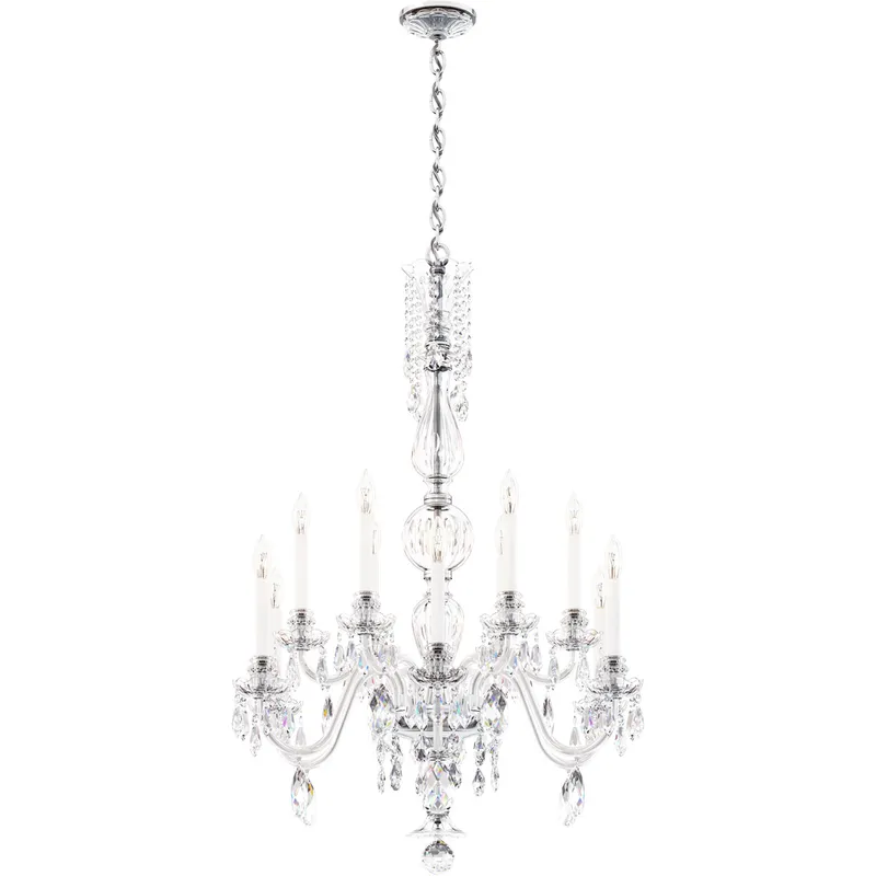 Hamilton Nouveau 12 Light 30 inch Polished Silver Chandelier Ceiling Light