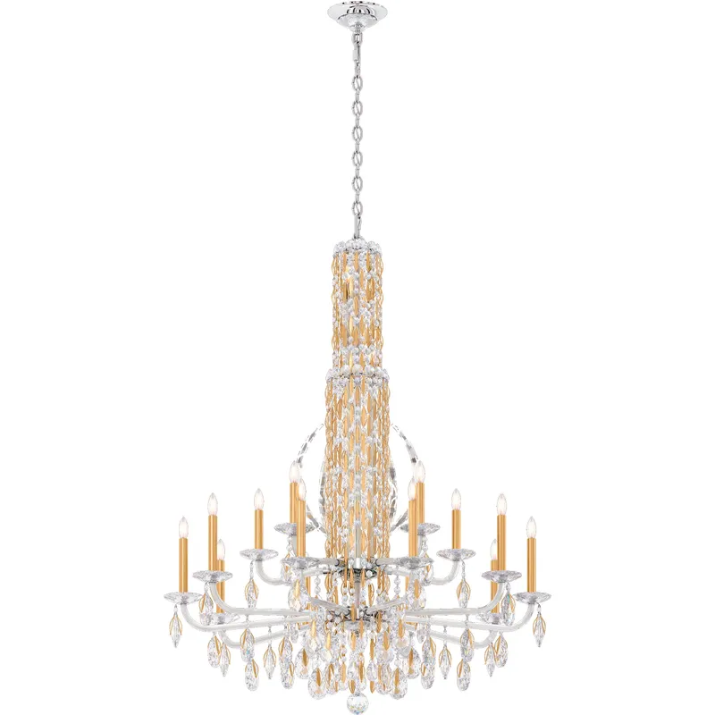 Siena 17 Light Heirloom Gold Chandelier Ceiling Light in Radiance, No Spikes