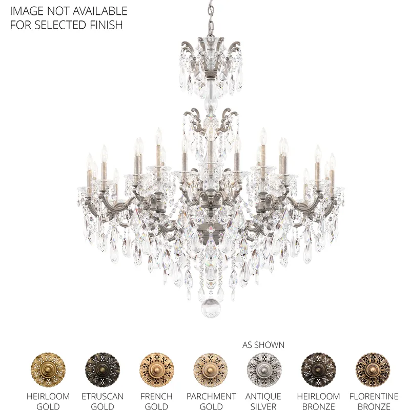 La Scala 24 Light French Gold Chandelier Ceiling Light in Radiance