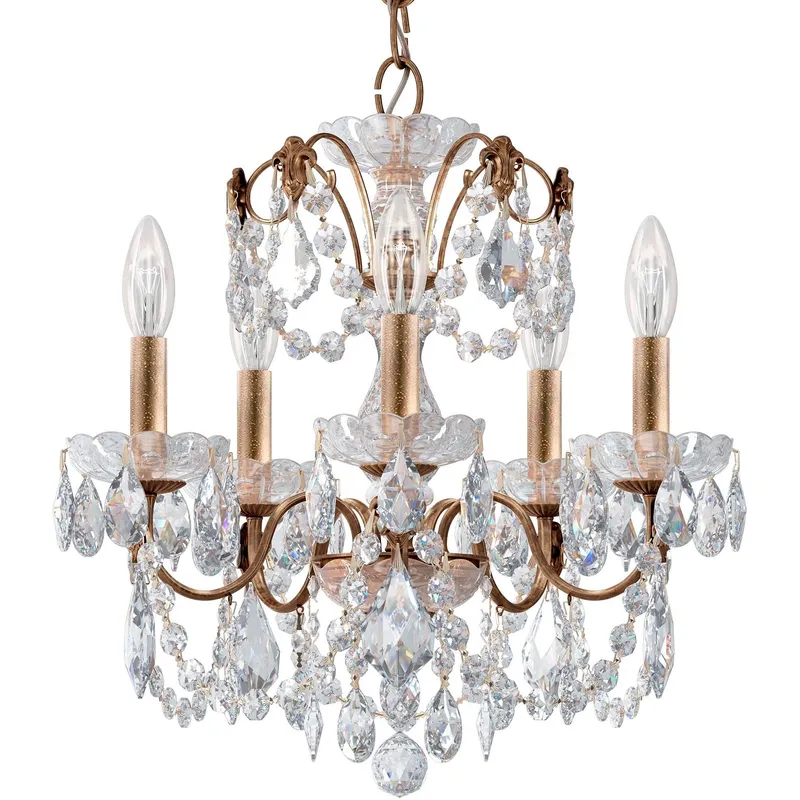 Century 5 Light Etruscan Gold Chandelier Ceiling Light