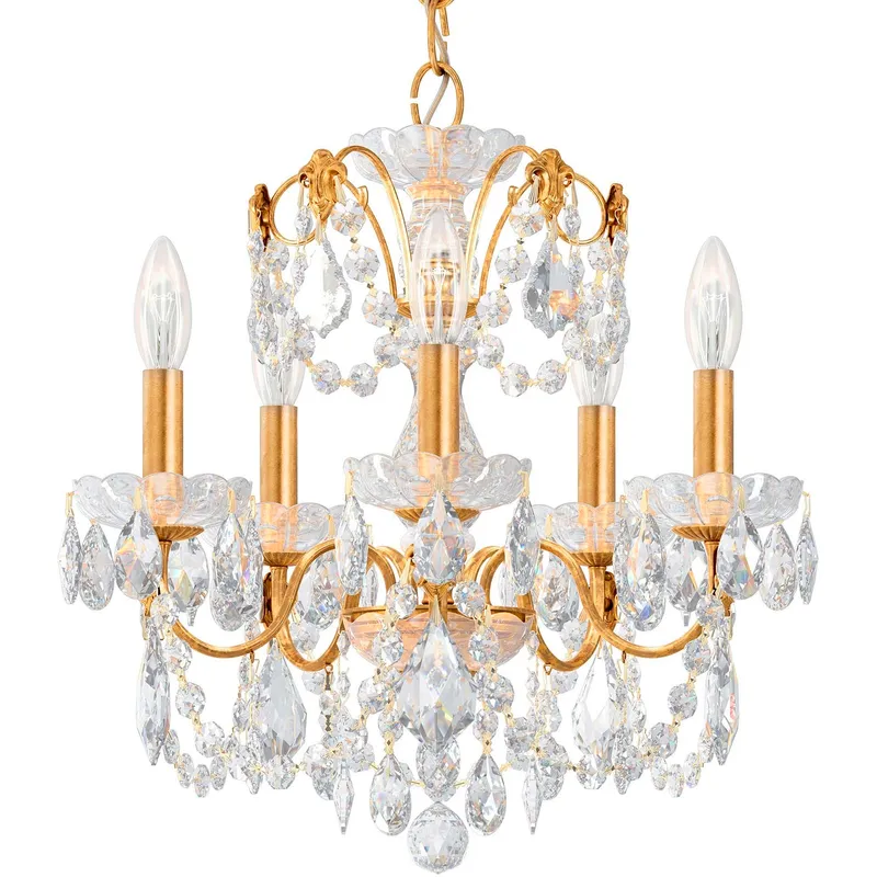 Century 5 Light 17 inch Heirloom Gold Chandelier Ceiling Light