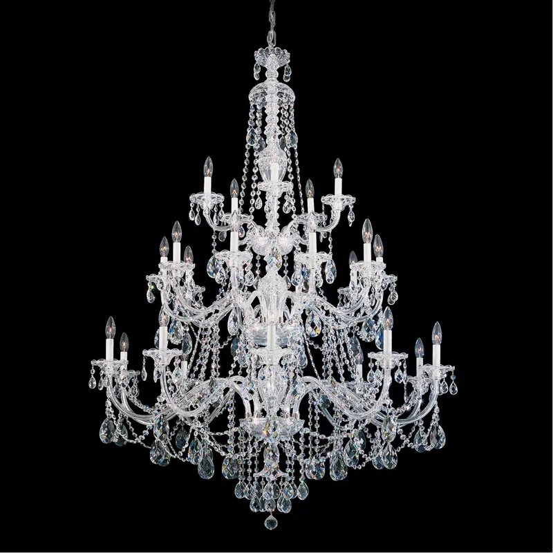 Sterling 25 Light Polished Silver Chandelier Ceiling Light