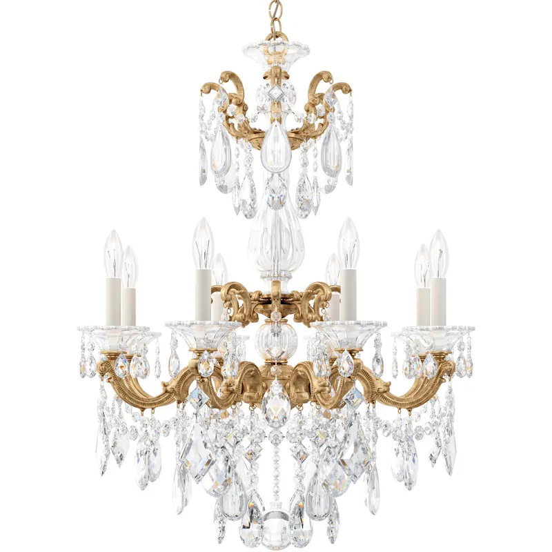 La Scala 8 Light 25 inch Etruscan Gold Chandelier Ceiling Light in Heritage, Etruscan Gold Cast