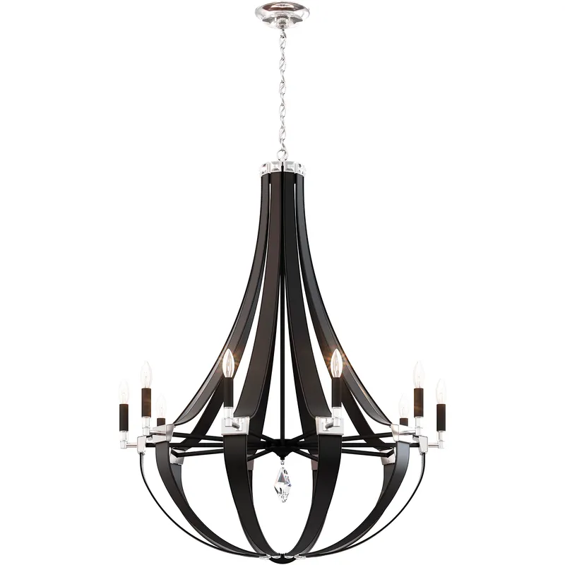 Crystal Empire 10 Light Grizzly Black Chandelier Ceiling Light in Radiance
