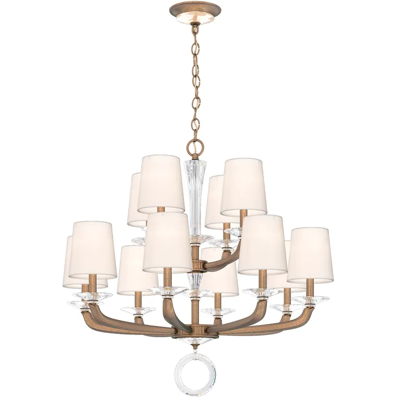 Emilea 12 Light 33.5 inch Etruscan Gold Chandelier Ceiling Light